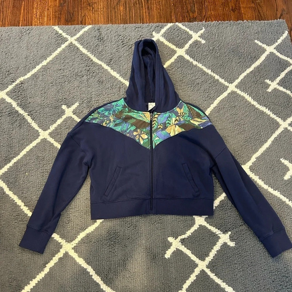 Aerie Patterned Cotton Terry Zip Up - Picture 6 of 6